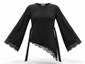 The Amélie Asymmetric Lace Top - Black