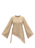 The Amélie Asymmetric Lace Top – Creamy