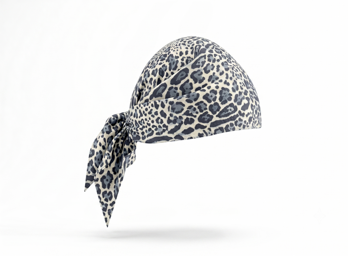 Bluescale Leopard Print Silk-Feel Scarf