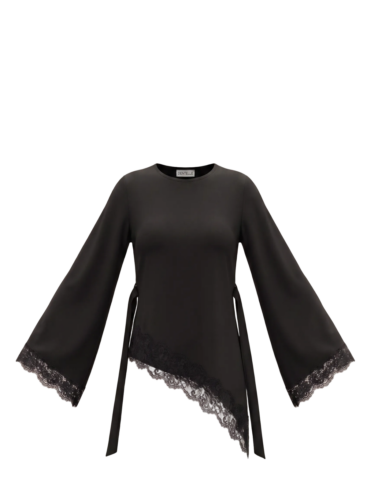 The Amélie Asymmetric Lace Top - Black
