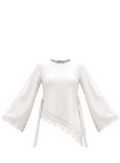 The Amélie Asymmetric Lace Top – White