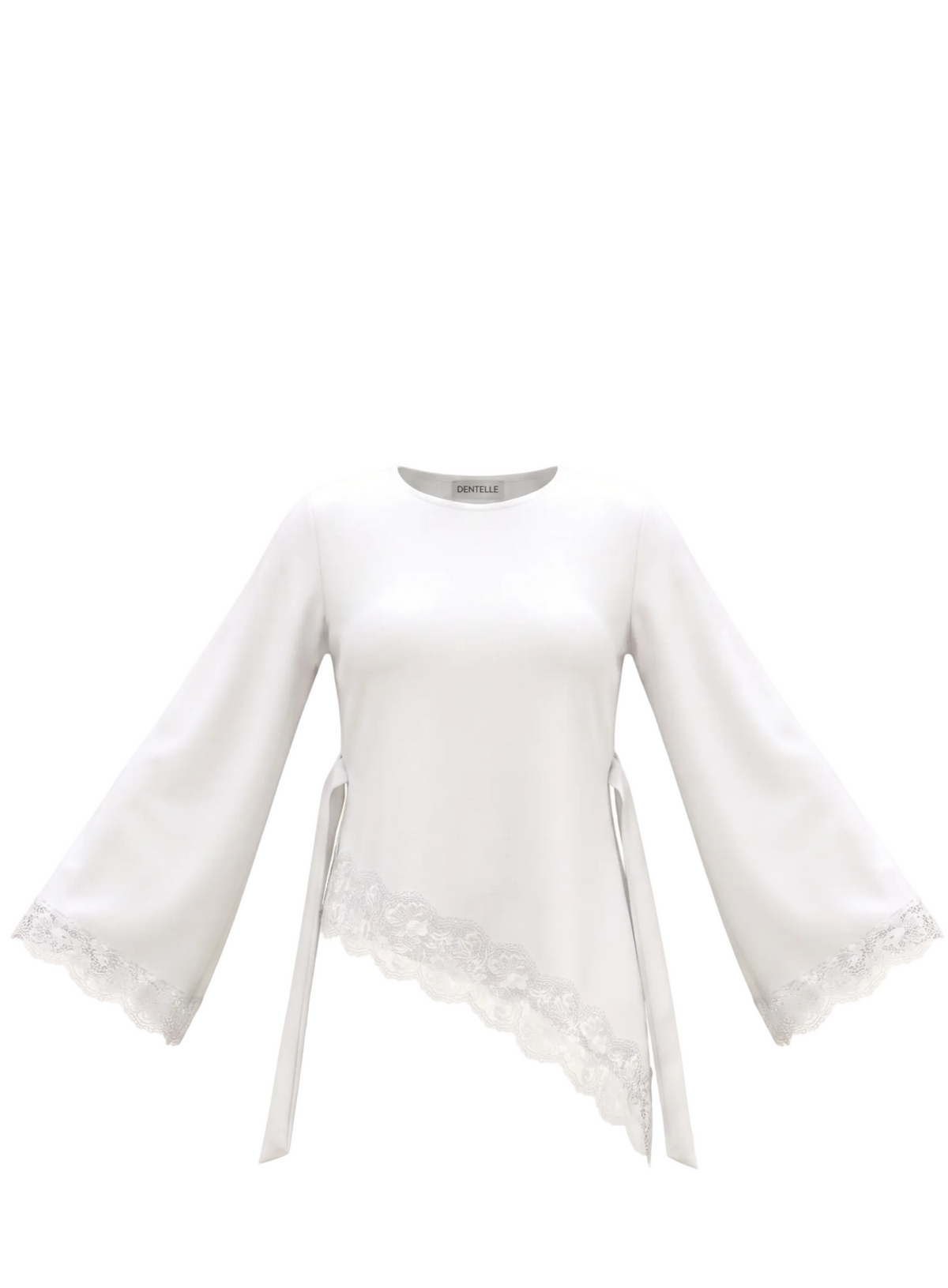The Amélie Asymmetric Lace Top – White