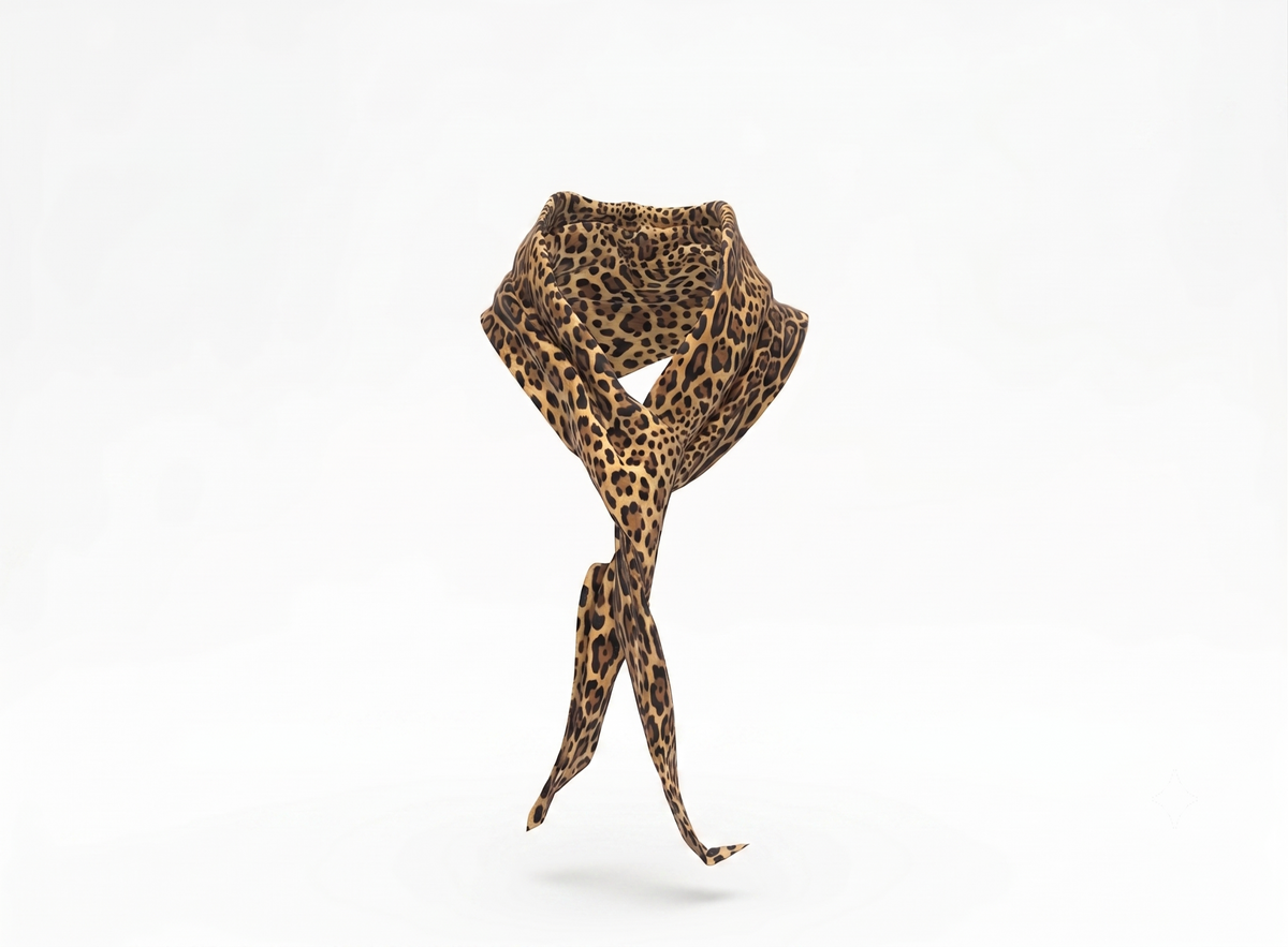 Classic Leopard Print Silk-Feel Scarf