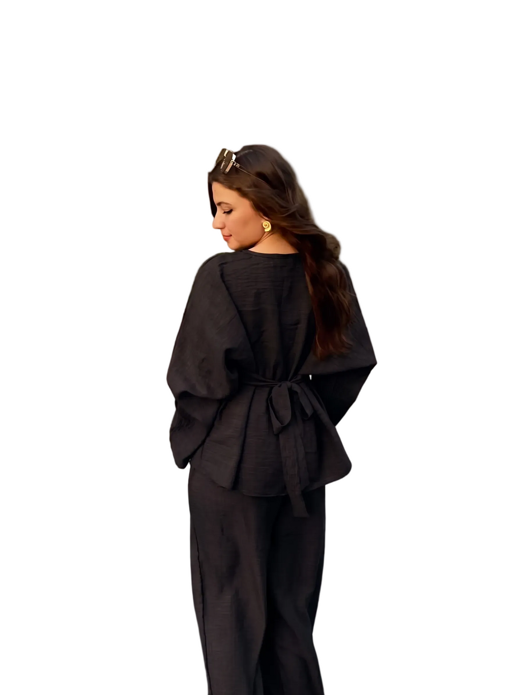 The Black Linen Set