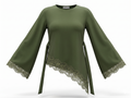 The Amélie Asymmetric Lace Top – Olive