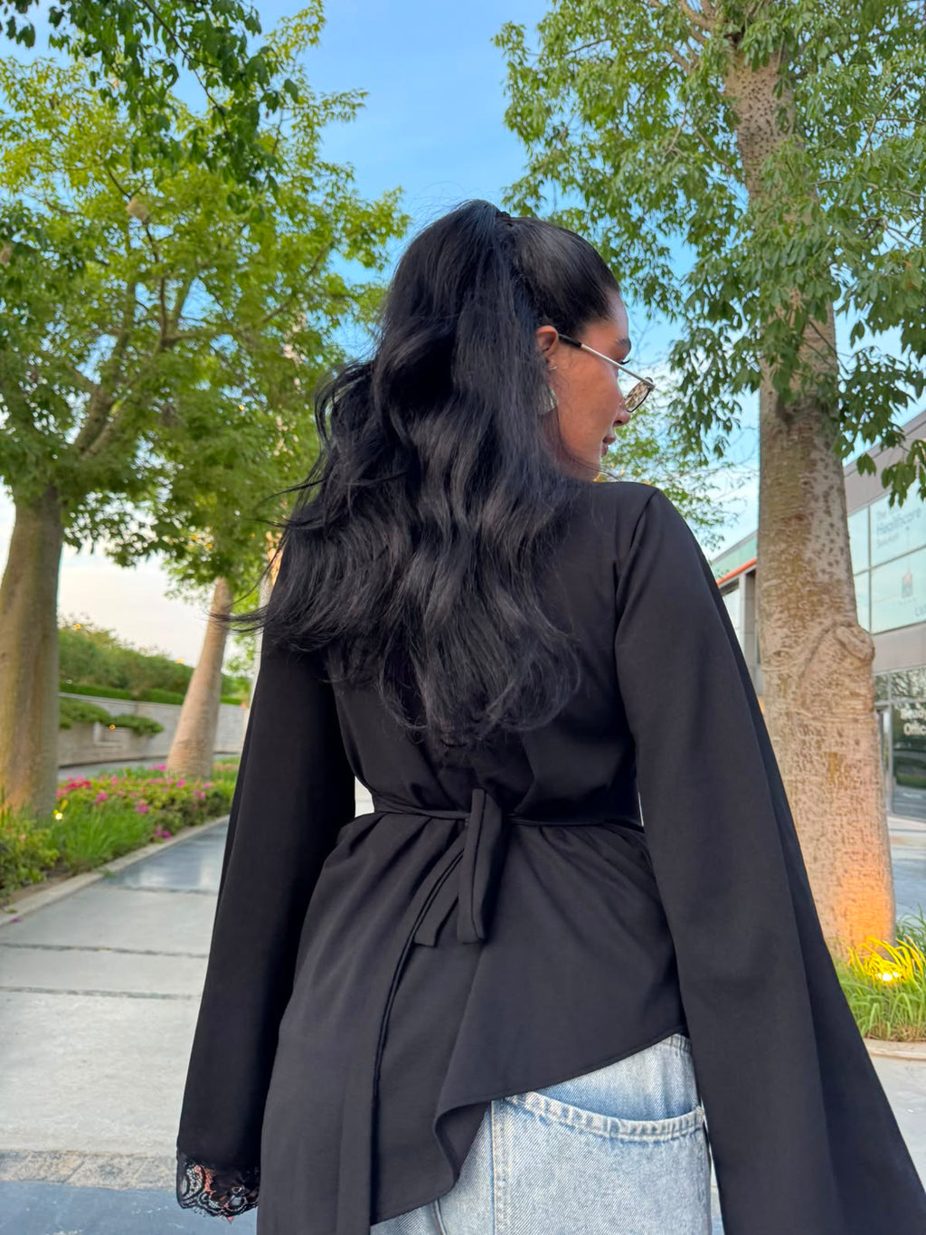 The Amélie Asymmetric Lace Top - Black